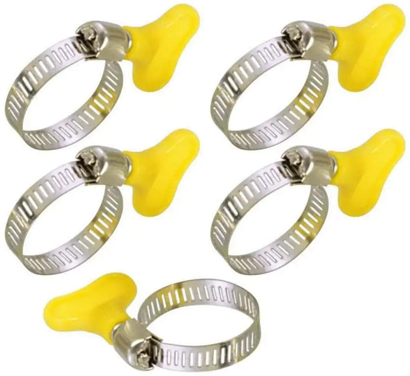 Heavy-Duty Stainless Steel Gas Stove Pipe Clips with Tightening Handle - Set of 10