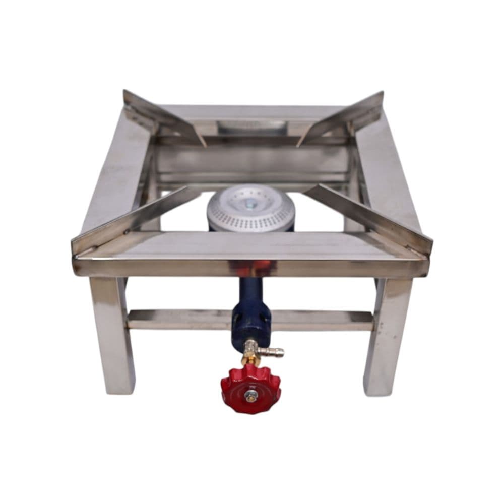 Robust 12-Inch Square Stainless Steel Bhatti with High-Pressure Adaptor for Industrial Use