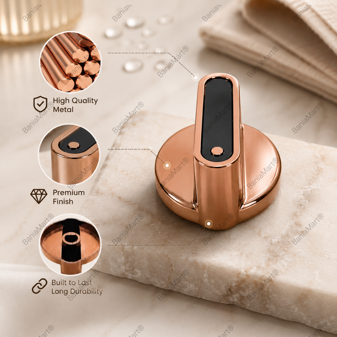 BaniaMart Premium Golden Gas Stove Replacement Knob