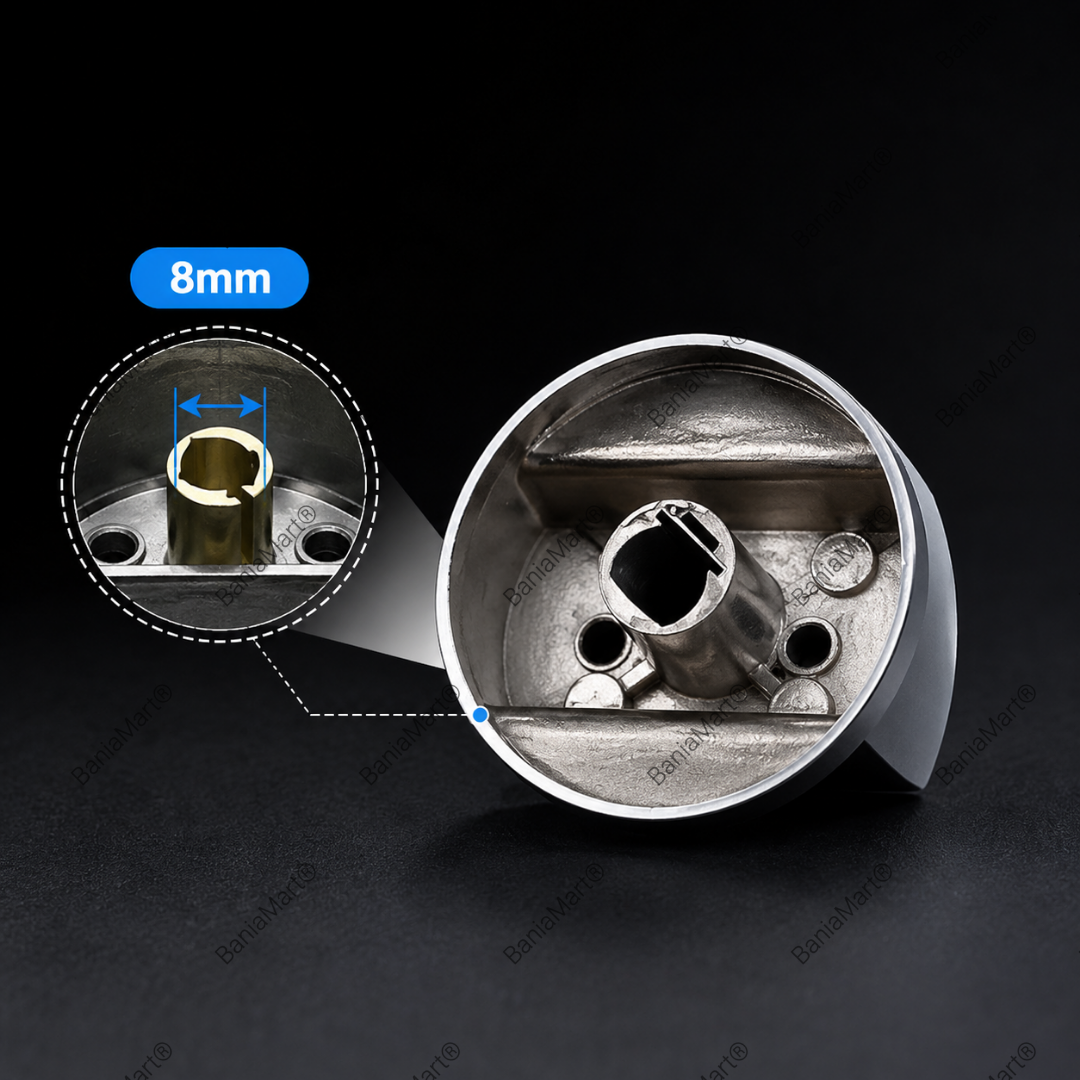 BaniaMart Metal Silver Gas Stove Replacement Knobs