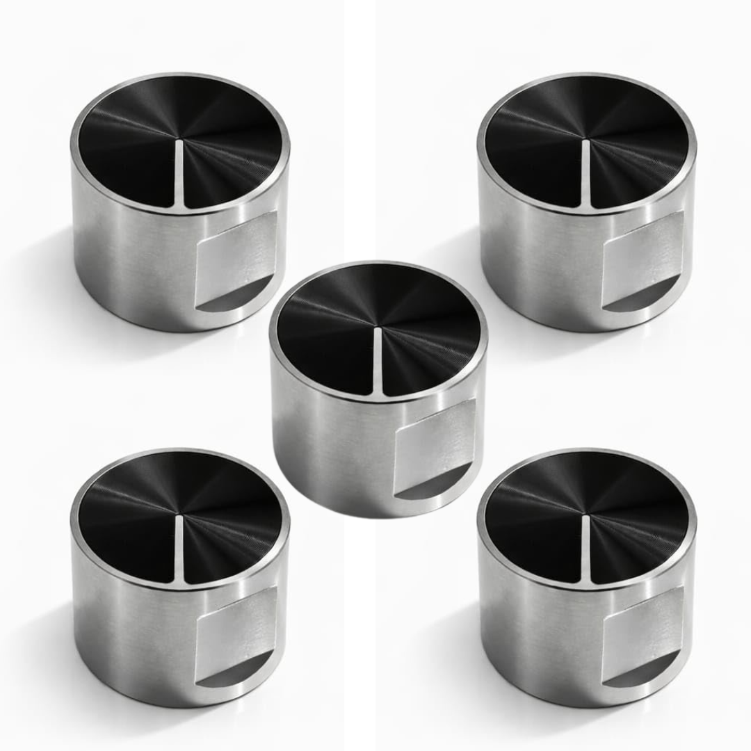 BaniaMart Metal Silver Round Gas Stove Replacement Knob