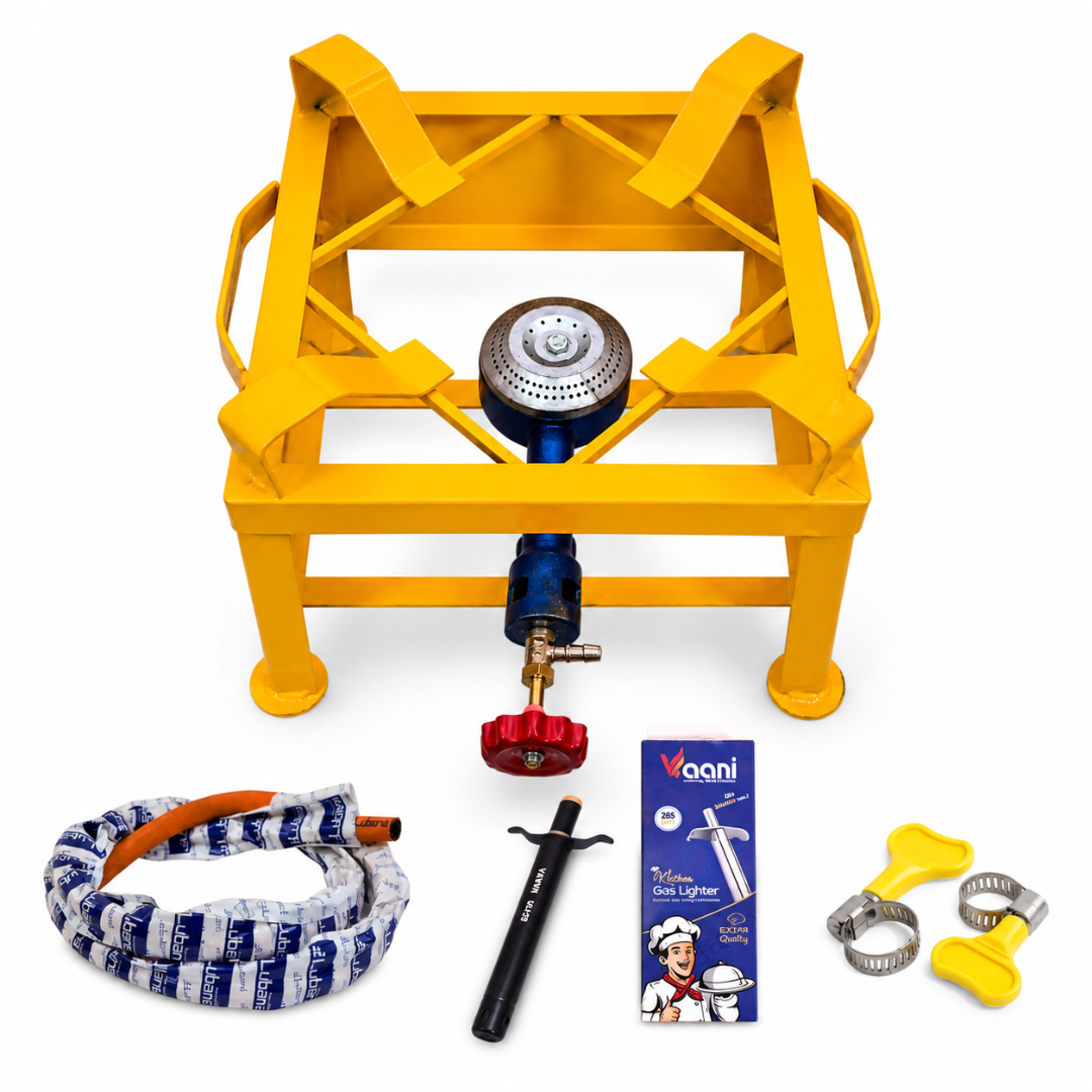 BaniaMart Iron Square Bhatti with complete Accessory Kit