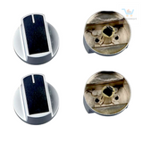 BaniaMart Metal Silver Gas Stove Replacement Knobs