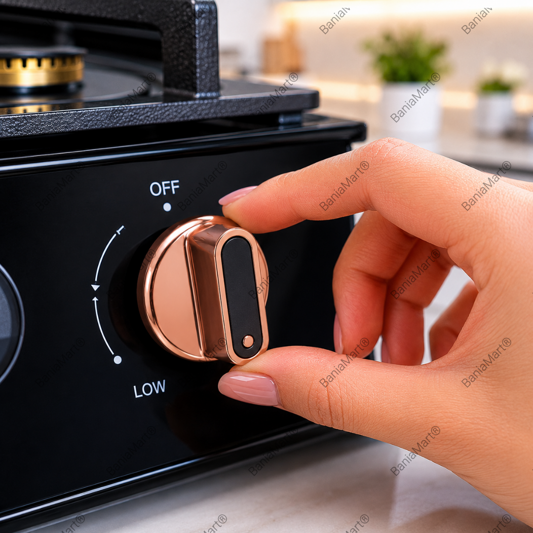 BaniaMart Premium Golden Gas Stove Replacement Knob