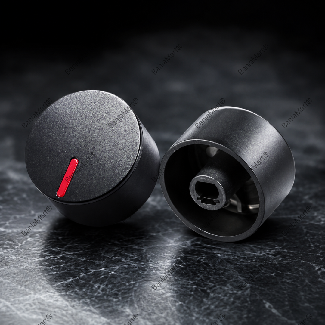 BaniaMart Metal Black Gas Stove Replacement Knob