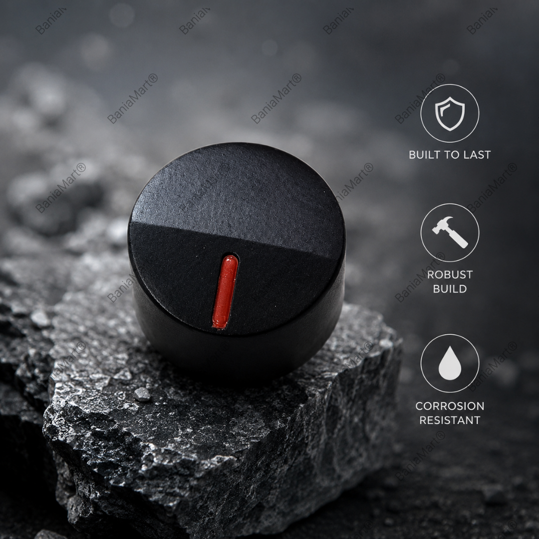 BaniaMart Metal Black Gas Stove Replacement Knob