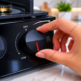 BaniaMart Metal Black Gas Stove Replacement Knob
