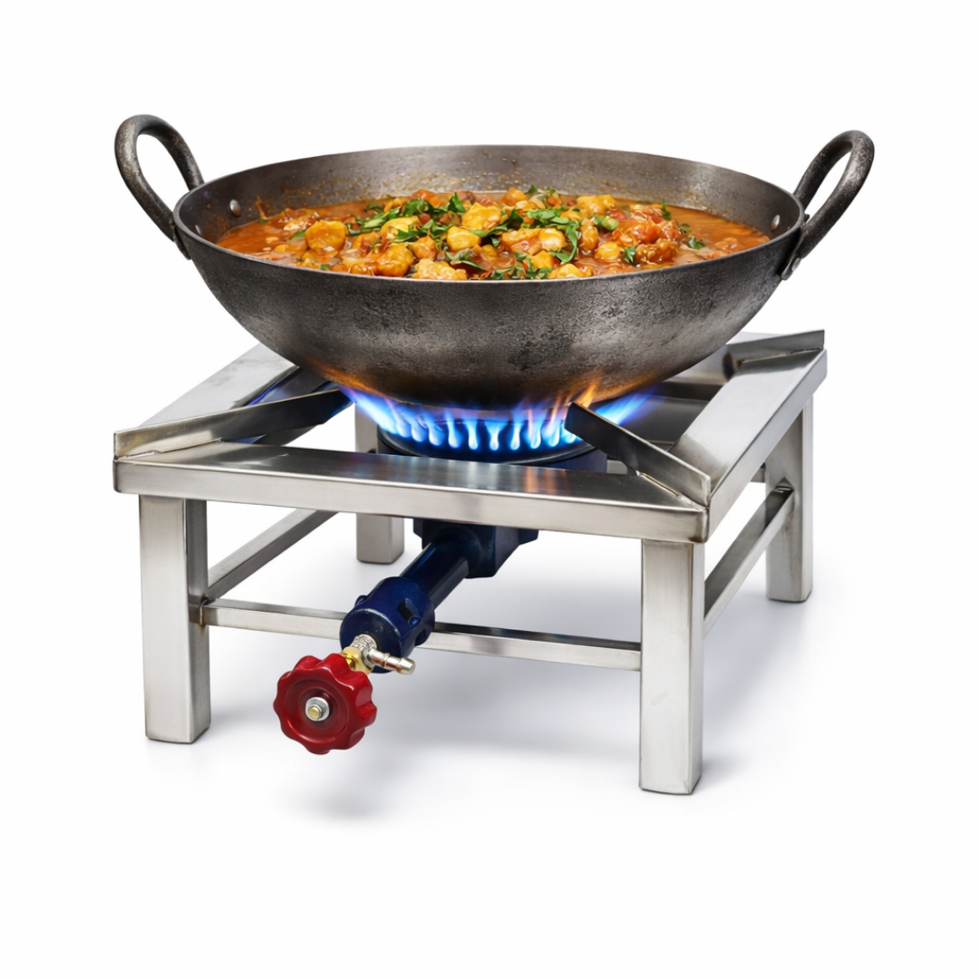 BaniaMart Stainless Steel Square Bhatti with complete Accessory Kit