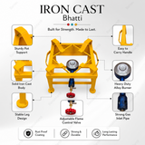 BaniaMart Iron Square Bhatti with complete Accessory Kit