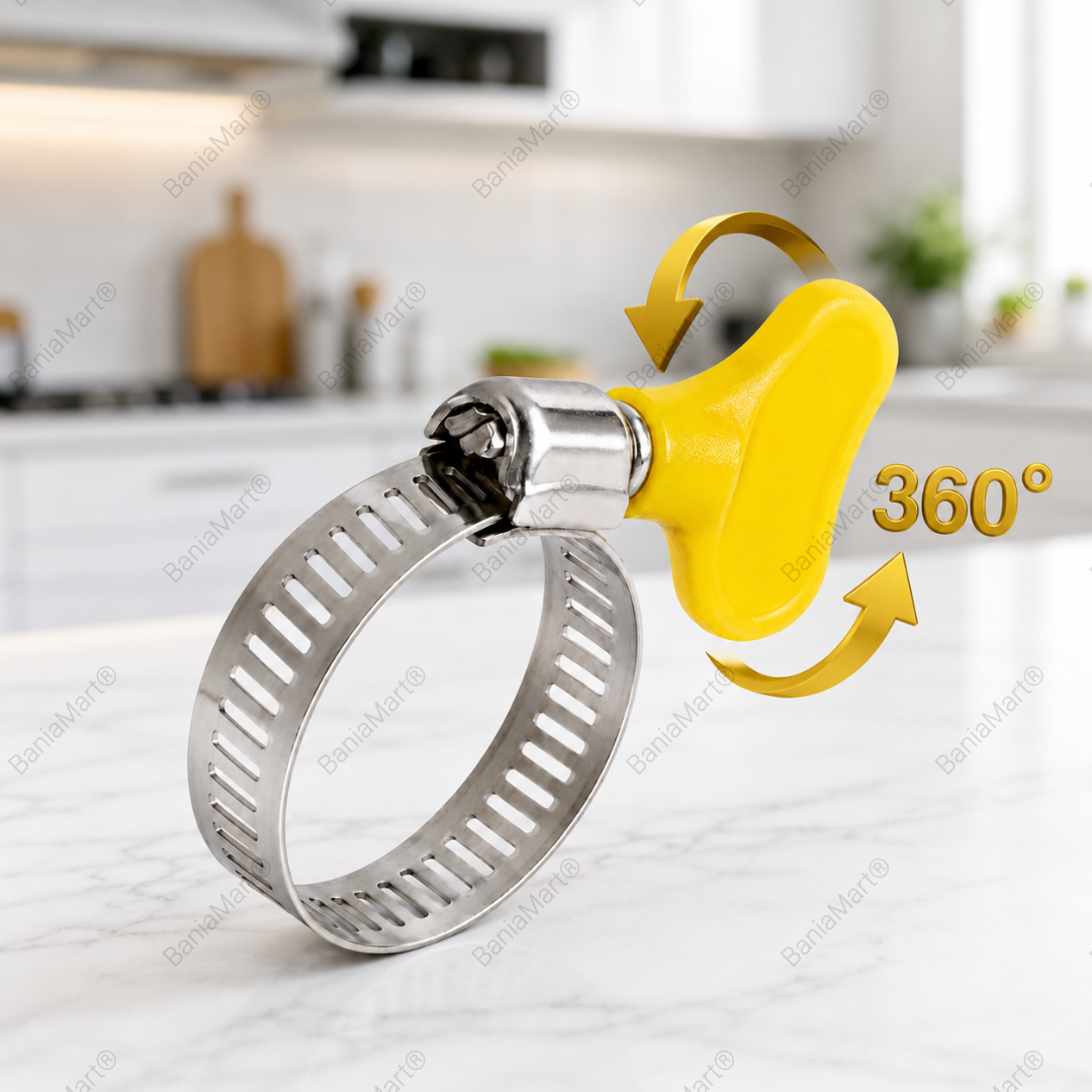 BaniaMart Gas Stove Pipe / Hose SS Butterfly Clip Set