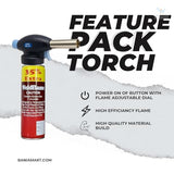 BaniaMart AutoGun Ignition Butane Gas Blow Torch with Butane Bottle