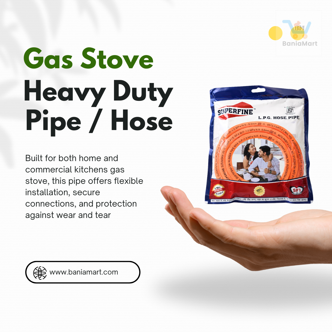 BaniaMart Gas Stove Essential Kit | Pipe , Lighter , Regulator and Clip Set