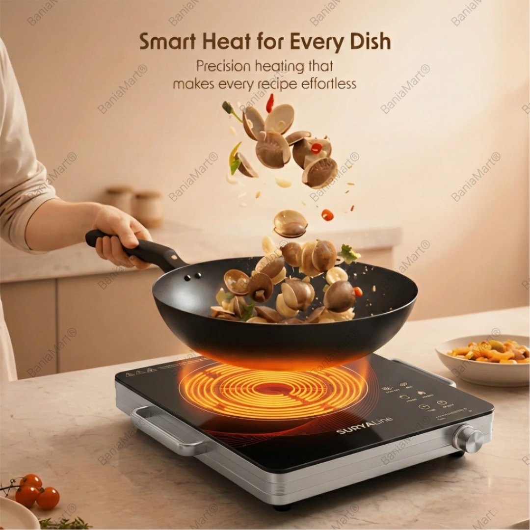BaniaMart Infrared Induction Stove | Premium Golden and Brown finish | 2200 Watt Power