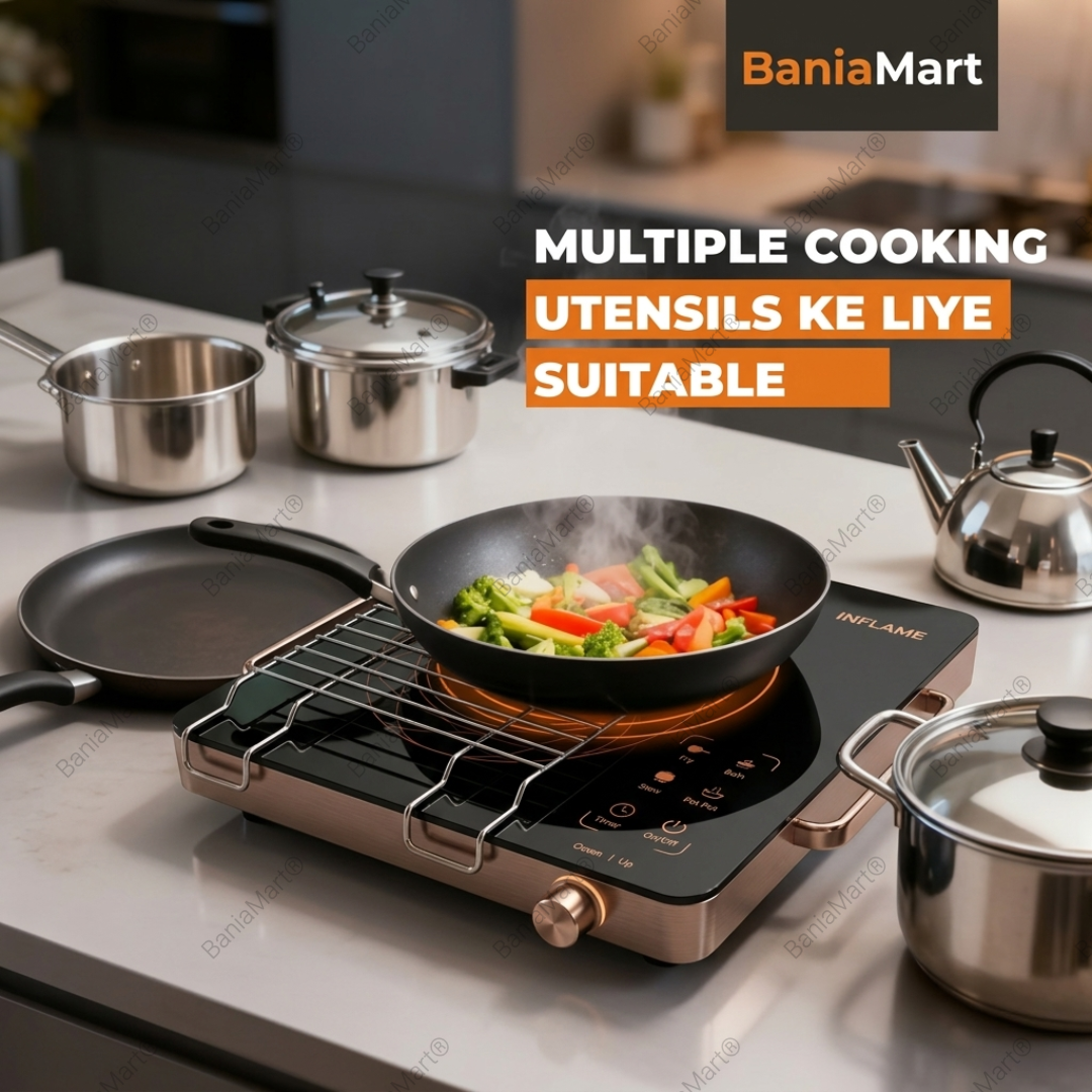 BaniaMart Infrared Induction Stove | Premium Golden and Brown finish | 2200 Watt Power