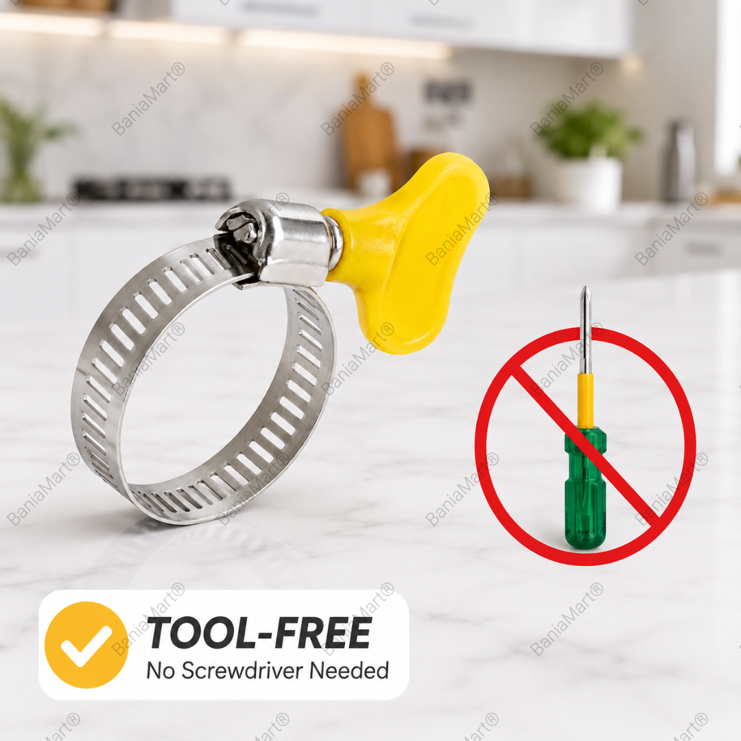 BaniaMart Gas Stove Pipe / Hose SS Butterfly Clip Set