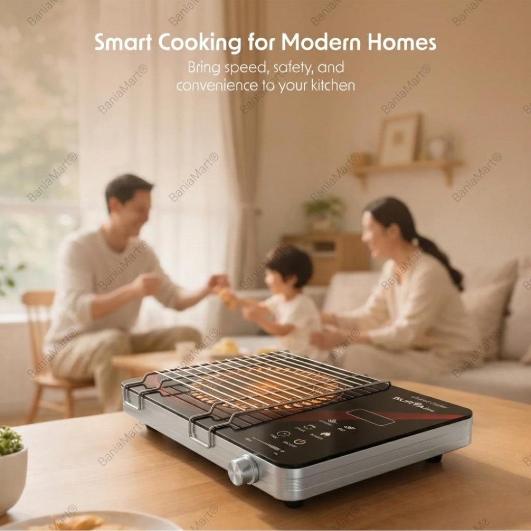 BaniaMart Infrared Induction Stove | Premium Golden and Brown finish | 2200 Watt Power