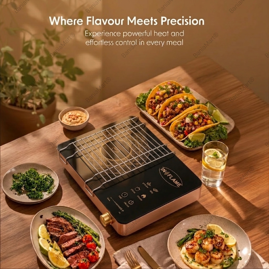 BaniaMart Infrared Induction Stove | Premium Golden and Brown finish | 2200 Watt Power