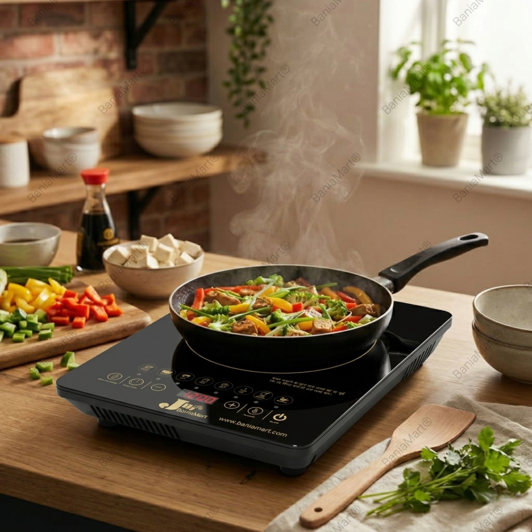 BaniaMart Induction Stove | Premium black glossy finish | 2000 Watt Power