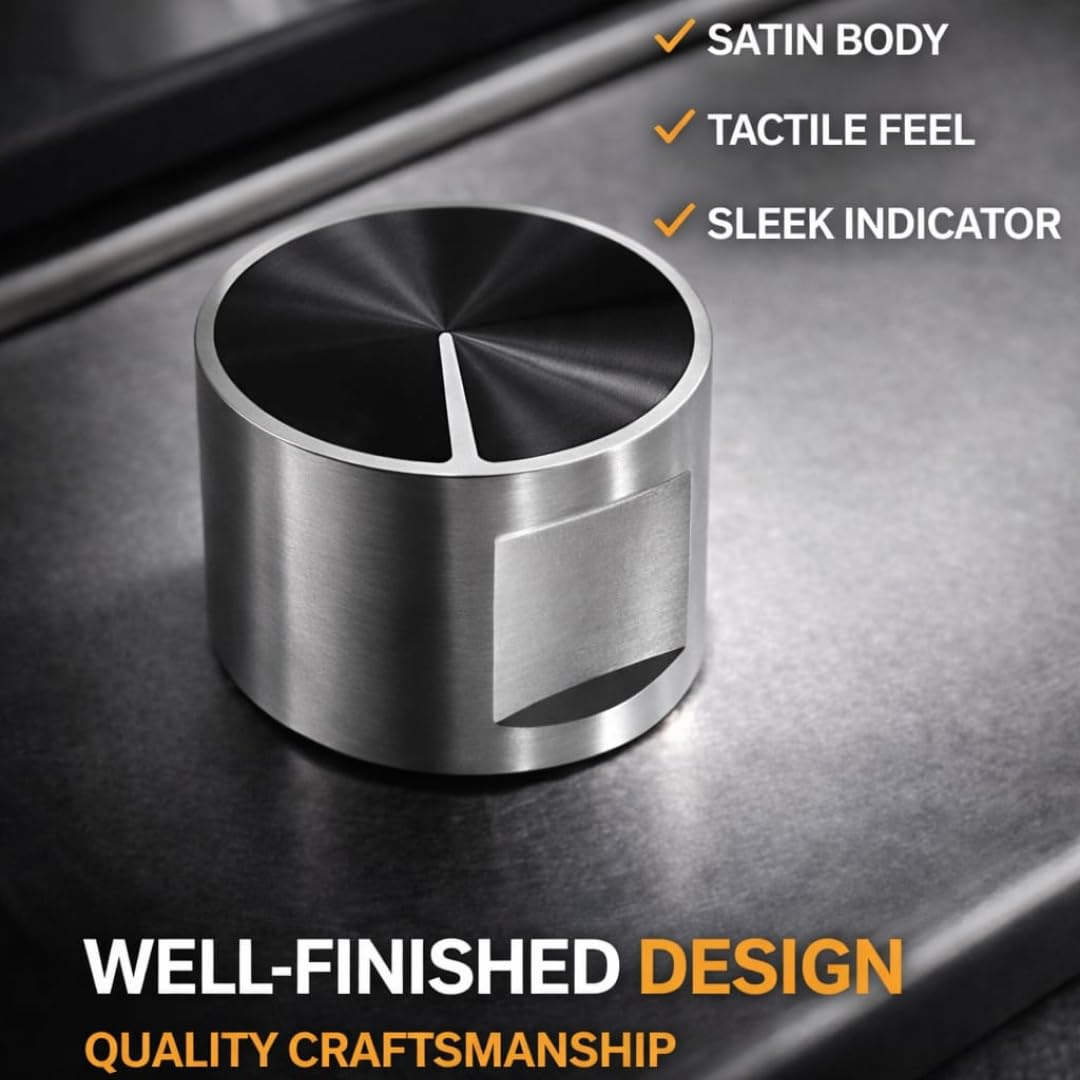 BaniaMart Metal Silver Round Gas Stove Replacement Knob